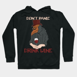 funny wine lover plague doctor Hoodie